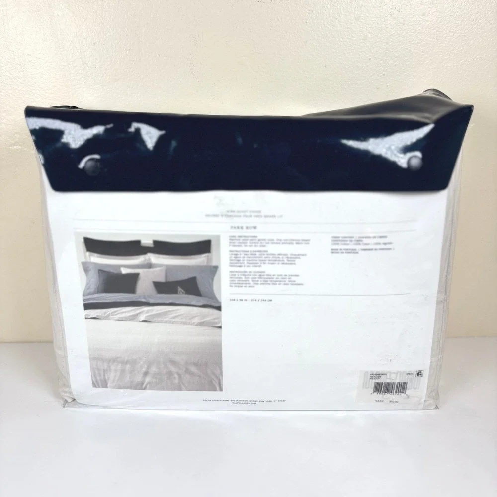 Ralph Lauren Hayden Park Row King Duvet Cover Cream Geometric Neutral Luxury NEW